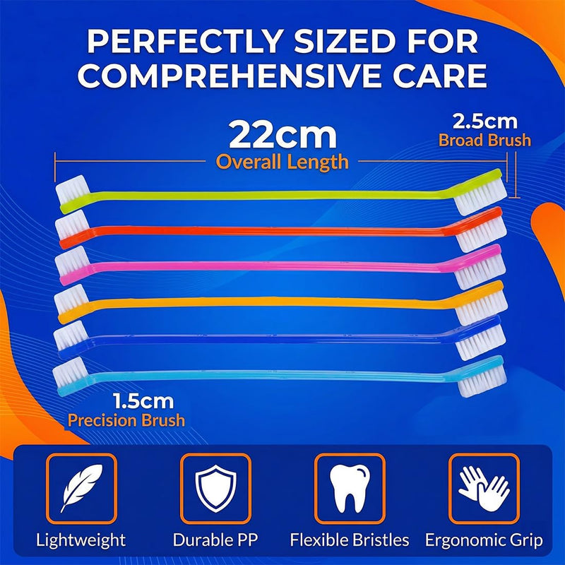 6-Piece Pet Dental Care Set, Cat Toothbrush, Dog Toothbrush for Small Dogs, Gentle Brushes for Cats and Dogs, 22 x 1.8 cm Size, Effective Dental Cleaning for Pets