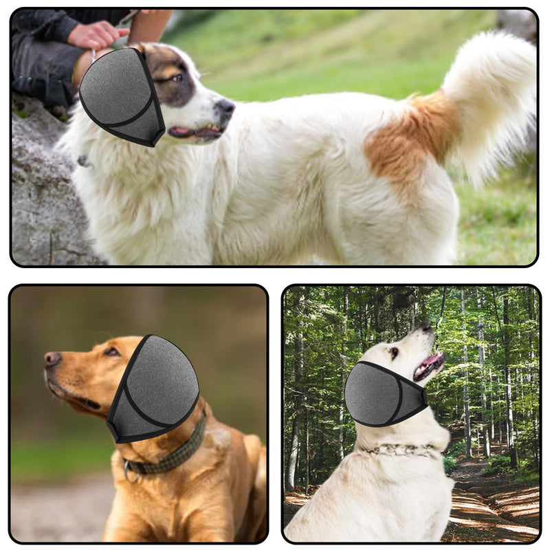 Dog Ear Protectors, Comfort Dogs Ear Muffs Noise Protection, Waterproof Adjustable Dog Snood Swim Ear Protectors for Bathing, Swimming, Travel, Outdoor Activities (Gray, M)