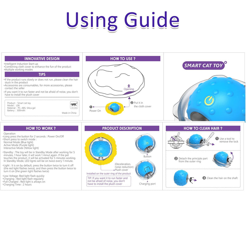 Interactive Cat Toys Ball Fast Rolling in Pouch, Motion Activate Chirping Cat Toy Hide and Seek Mouse Catching Game (Blue) Blue - PawsPlanet Australia
