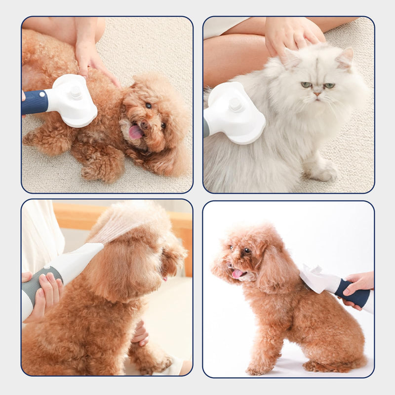3-in-1 Dog Hair Dryer with Slicker Brush for Small and Medium-Sized Dogs and Cats Pet Hair Dryer Dog Blow Dryer Portable Overheat Protection Adjustable Temperature - PawsPlanet Australia