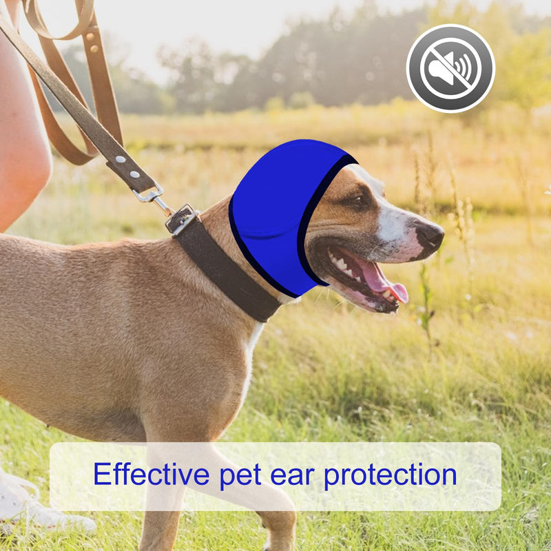 Dog Ear Muffs Noise Protection,Swimming Waterproof Dog Ear Caps, Rose DogEar Covers for Bath, Pet Ears Muffs for Noise Bath, for Ears Protection,Blue (S)