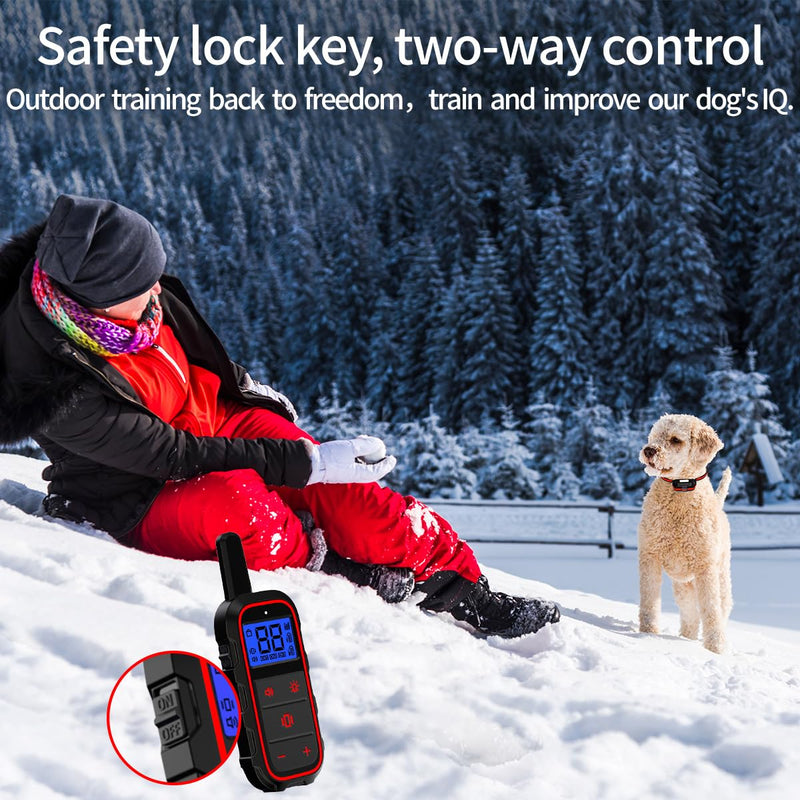 Dog Training Collar with Rechargeable Remote Control 3 Training Modes IPX7 Waterproof Electric Collar Range 3300Ft Bark Collar for Small Medium Large Dogs - PawsPlanet Australia