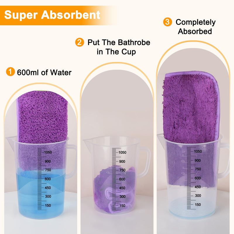 Dog Bathrobe Super Absorbent Dog Towels for Drying Dogs Large Quick Drying Dog Robes for After Bath Soft Dog Drying Towel Adjustable Dog Drying Coat to Keep Dog Warm(S-XXL) X-Large Purple - PawsPlanet Australia