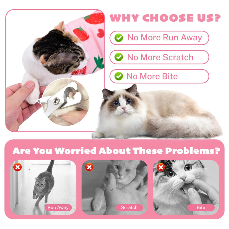 27.6 * 27.6 Inch Cat Grooming Wrap, Cat Wrap for Cutting Nails Cats Restraint for Nail Clipping Cats Swaddle Wraps for Medicine, Nail Clipping, Teeth Brushing, Ear Cleaning 27.6*27.6 - PawsPlanet Australia