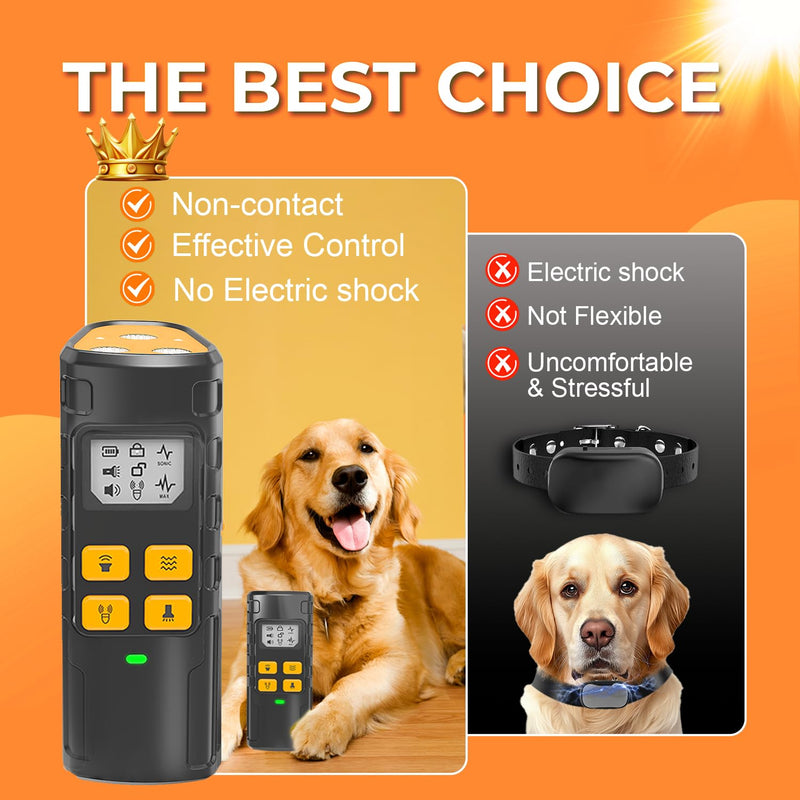 Dog Bark Deterrent - 2025 Triple Anti Bark Device Ultrasonic Strobe light Hybrid with 2 Modes, 6 IN 1 Humane Trainer, LCD Display, 50ft Range for Indoor Outdoor, Instantly Stop Neighbor's Dog Barking