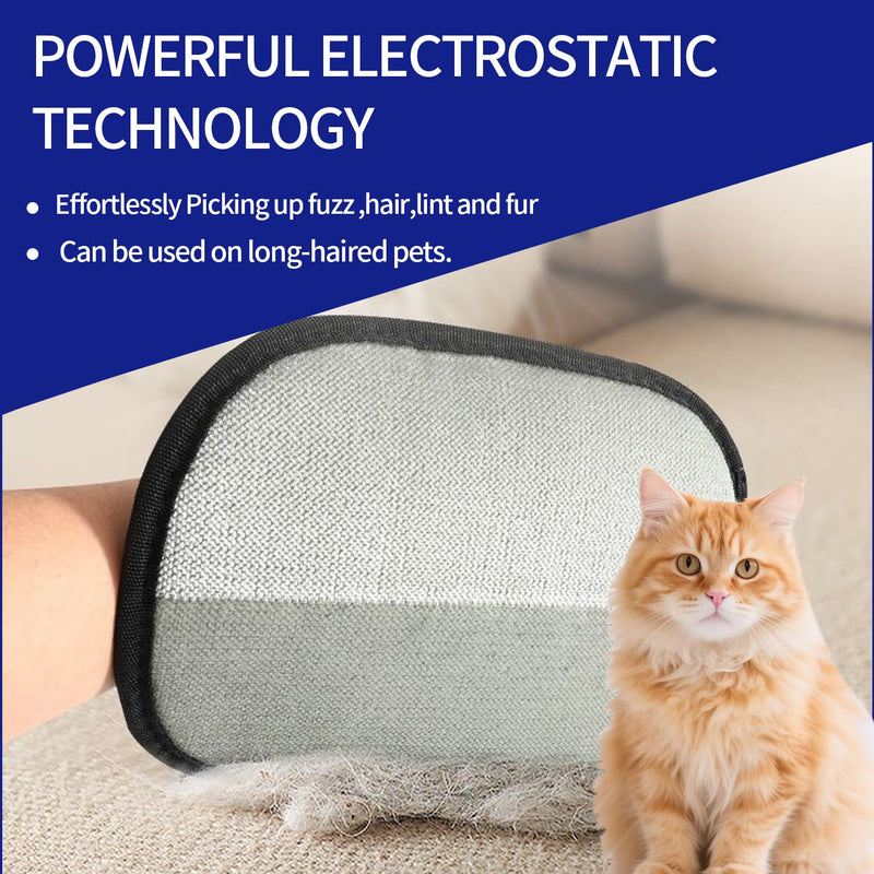 Pet Hair Removal Glove for Dogs & Cats-Upgraded Electrostatic Pet Hair Grooming Glove, Reusable Magic Brush Tool for Furniture, Couch, Carpet, Car Seats - PawsPlanet Australia