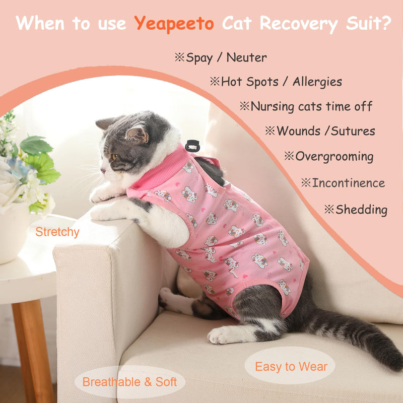 Cat Professional Recovery Suit for Abdominal Wounds and Skin Diseases, E-Collar Alternative for Cats and Dogs, After Surgey Wear Anti Licking, Recommended by Vet（Purple Mini,L Large (Pack of 2) Purple+Mini