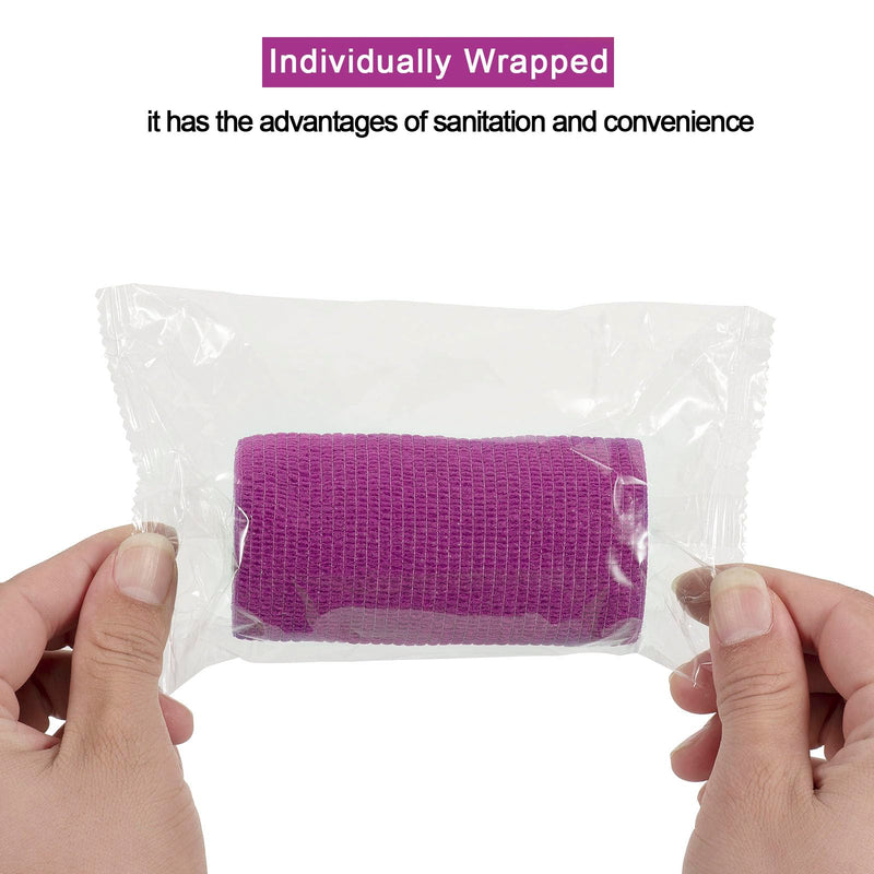 12 Rolls of Self-Adhesive Wrap 10cm Cohesive Wrap