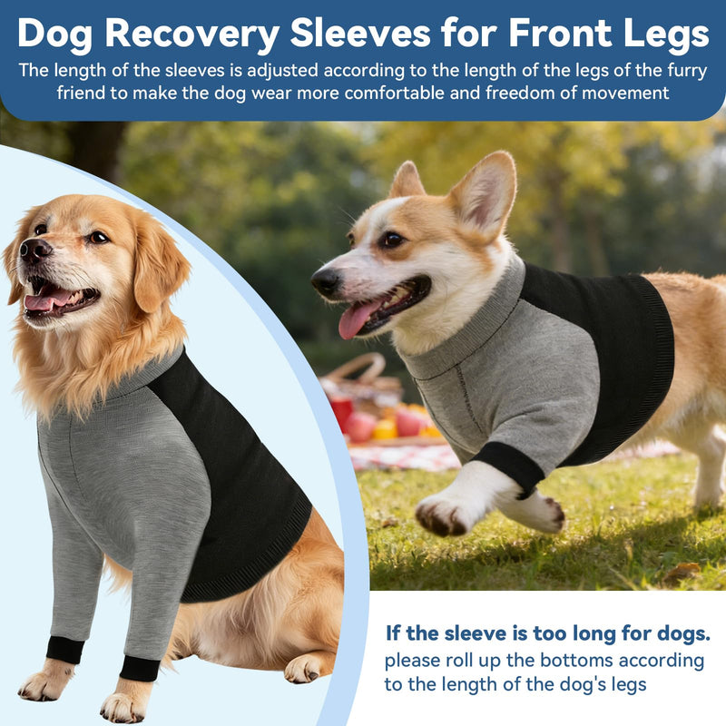 Dog Surgery Recovery Sleeve for Front Leg, Soft Post-Surgery Pet Recovery Suit, Zippered Long-Sleeve Dog Shirt to Stop Licking and Protect Leg or Shoulder Wounds, Cone Alternative (3XL) 3XL
