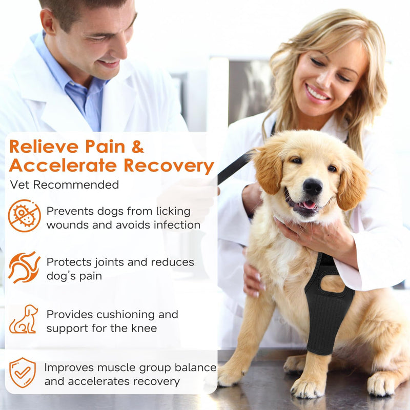 Jorme Dog Knee Brace for Torn ACL Hind Leg, Breathable Neoprene Dog Leg Brace with Adjustable Velcro & Belly Band, Ideal for Arthritis, Luxating Patella & Post-Surgery Recovery (XS) XS