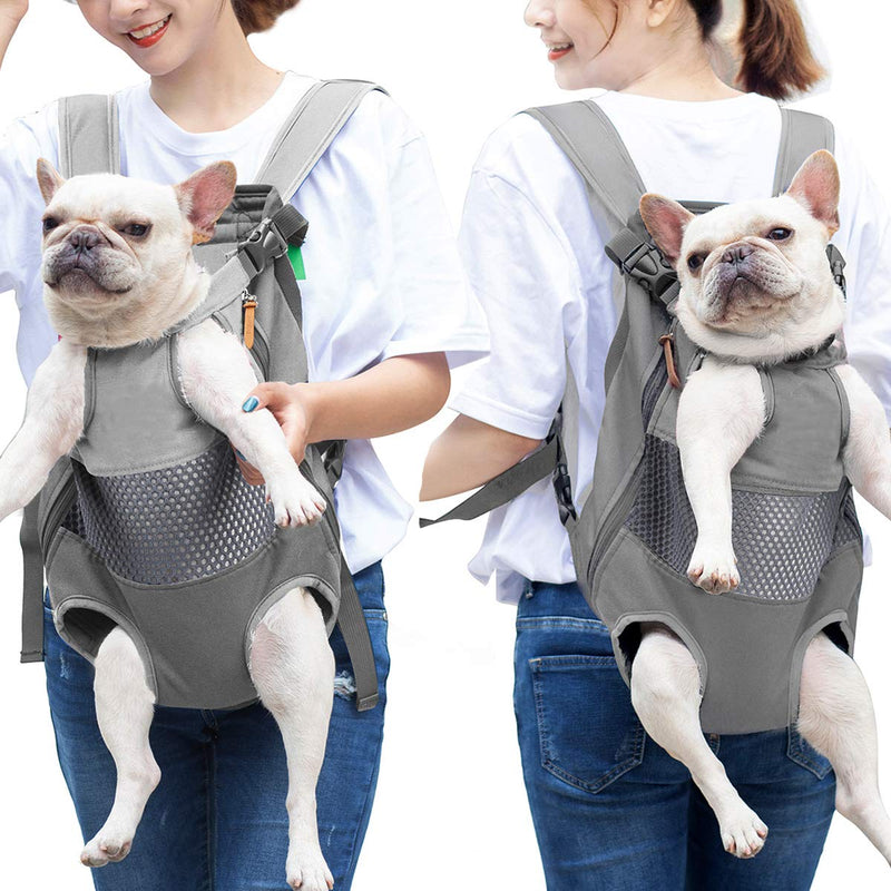 Lifeunion Legs Out Dog Carrier Backpack Hands-Free Adjustable Pet Travel Carrier for Small Medium Dogs Cats Motorcycle Hiking Walking (Grey) Grey - PawsPlanet Australia