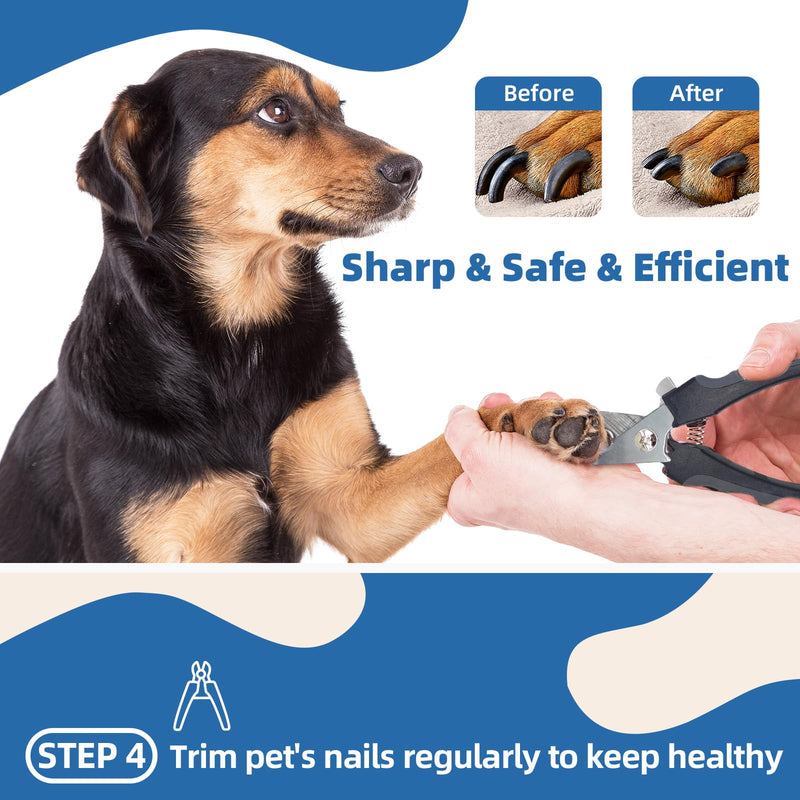 Dog Brush for Shedding,7 PCS Pet Grooming Brush Kit to De-fur & Hair Slicker Deshedding Brushes with Undercoat Rake Comb Bath Brush&Nail Clipper for Grooming Short Long Haired Dogs Cats Blue A-Blue - PawsPlanet Australia