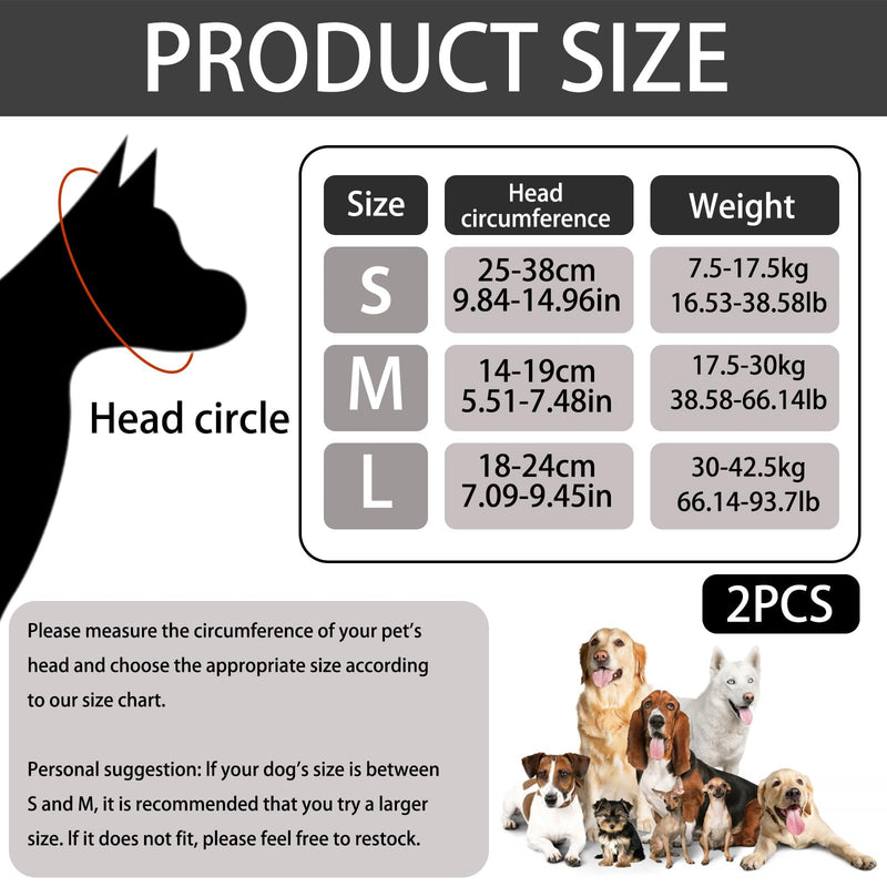 2 Pcs Dog Ear Defenders, Adjustable Dog Ear Protectors, Noise Protection Comfortable Quiet Dogs Calming Hood Ear Head Wrap Cups for Bath Grooming Thunder Fireworks (Grey Rose Red, L)