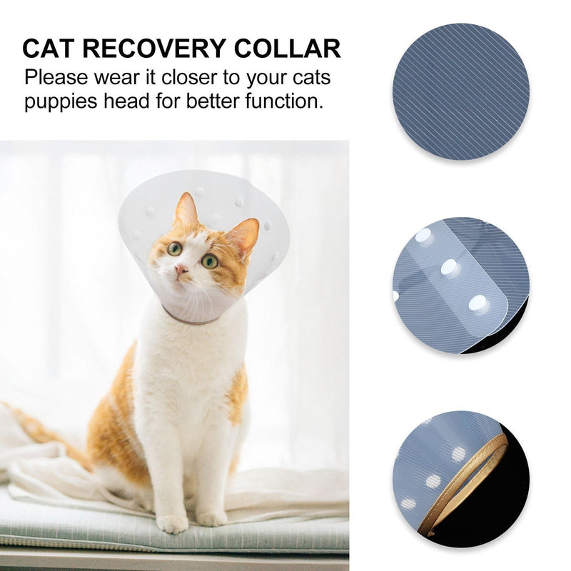 SOLUSTRE Adjustable Plastic Cat Collar with Gold Trim Soft Protective Collar for Cats and Kittens for Wound Healing and Comfort