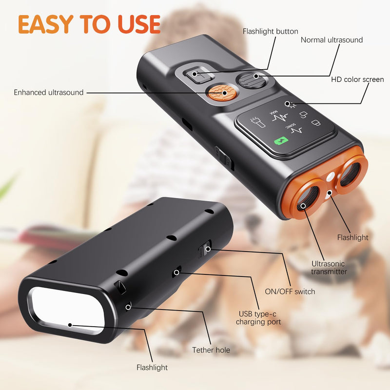 BarkGuard - Bark Guard Anti Barking Device for Dogs, 2024 New Dog Bark Deterrent Device with HD Display and LED Flashlight, Stop Bad Behavior Without Yelling or Swatting,Rechargeable - PawsPlanet Australia