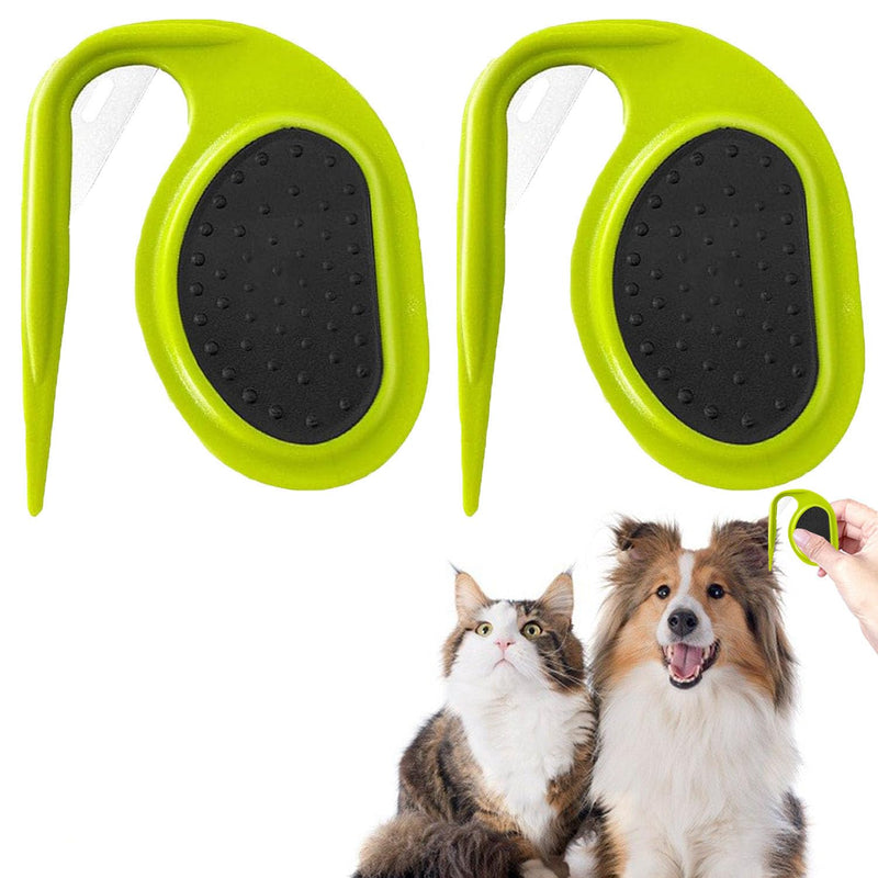 2Pcs Pet Knotting Comb, Knotting Comb for Cats, Knotting Comb for Dog, Pet Grooming Comb Dog and Cat Shedding Tool for Removing Tangled and Loose Hair (Green) Green - PawsPlanet Australia