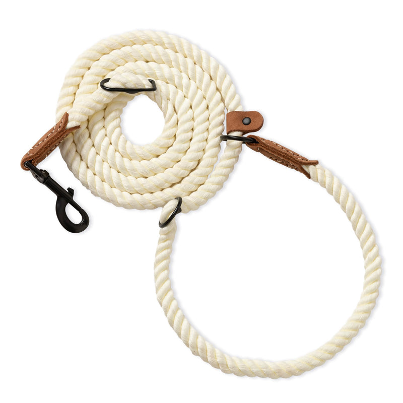 Mile High Life Hands Free Dog Leash, Crossbody Waist Leash with Genuine Leather Connection, Multifunctional Adjustable Slip Lead for Dog Walking Running (Cream, 7FT) Cream 7FT Hands Free - PawsPlanet Australia