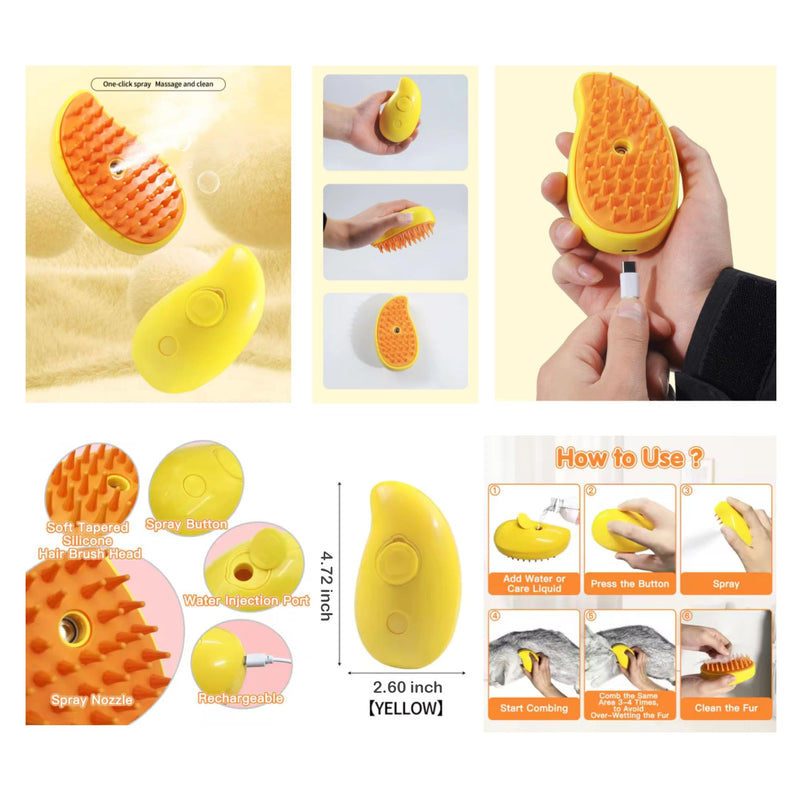 13-Piece Multi-Purpose Set Pet Grooming & Toy Set | Bath Brush, Steamy Brush, Hair Remover & Fun Pet Toys | Includes Storage Bag | for Dogs & Cats