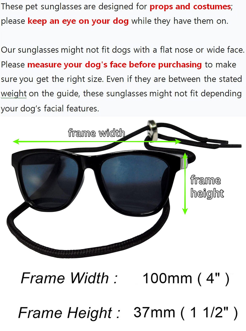 G014 Dog Cat Pet 80s Sunglasses Goggles for Small Breeds up to 15lbs (2-Pack Black+White) 2-pack Black+White - PawsPlanet Australia