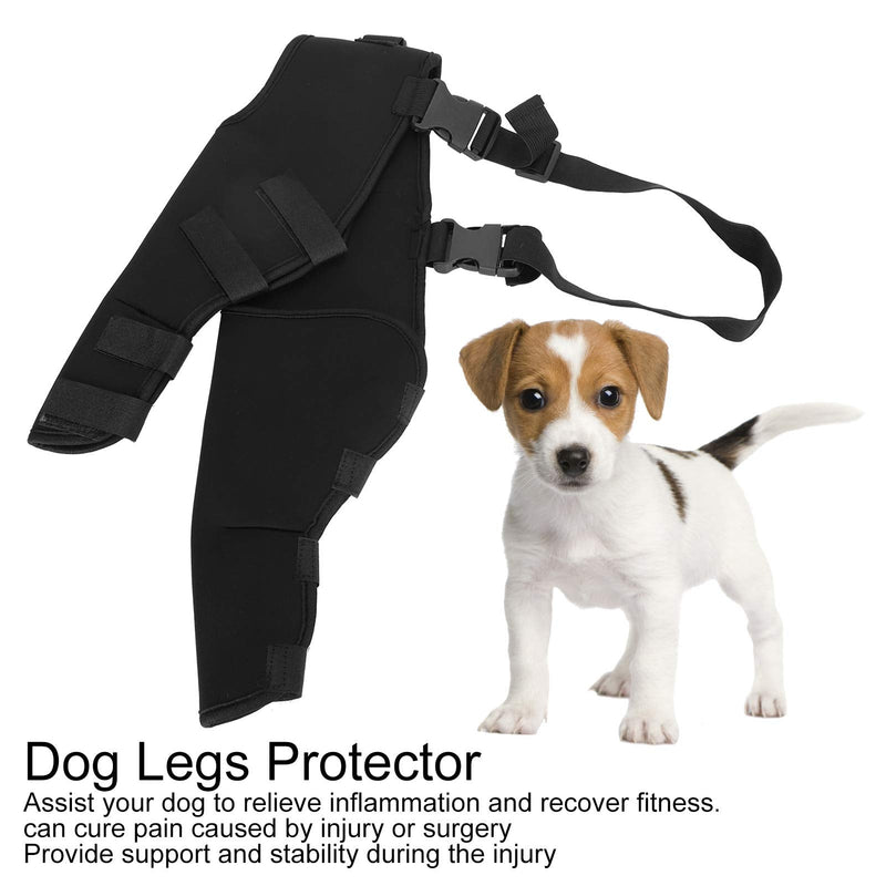 Zerodis Canine Hind Hock Wraps, Dog Braces Dog Legs Protector for Dog(HJ25 Rear Double Leggings Black, M, 12)