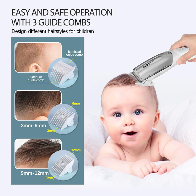 Bimirth Baby Hair Clipper with Vacuum - Hair Trimmer for Kids and Toddlers - Waterproof, Rechargeable, Cordless Hair Cutting Machine for Children (with Bag) - PawsPlanet Australia