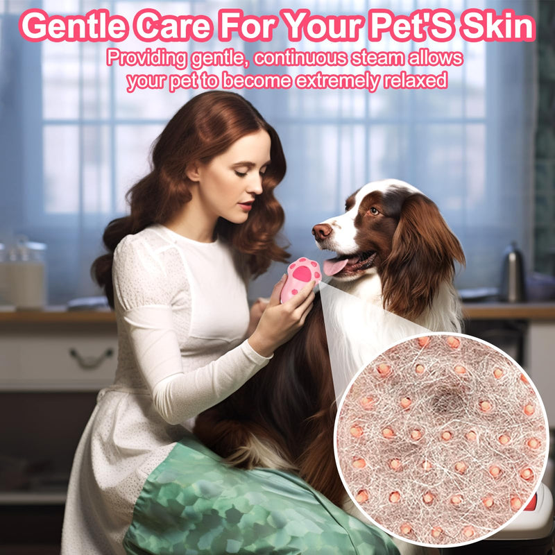 Mity rain Dog Grooming Brush, Pink Paws Self Cleaning Steamy Hair Brush for Shedding, Grooming and Massage, Unisex, All Hair Types - PawsPlanet Australia