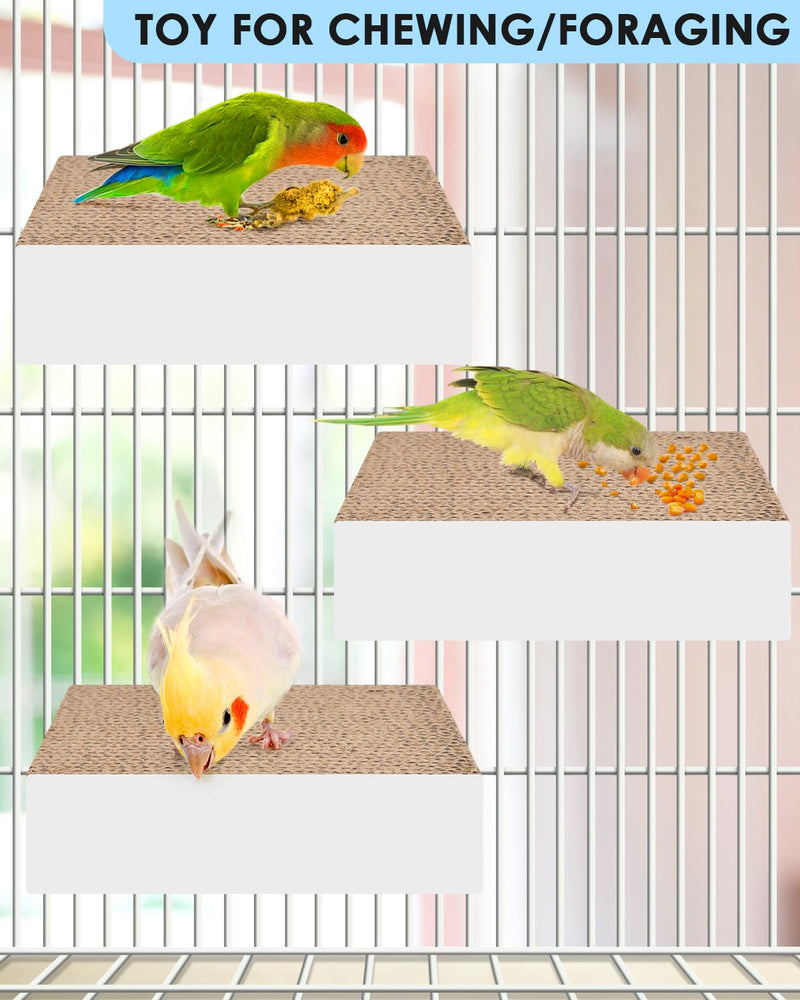 KATUMO Parrot Toys, 7 Inch Conure Shredder Foraging Toys Bird Perch Stand Cardboard Cockatiel Chew Toys for Parakeet Canary Conure Mynah Small Parrots M - PawsPlanet Australia