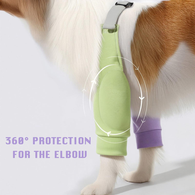 Fashion Dog Leg Protectors, Dog Elbow Pads Contrast Colouring, Dogs Front Leg Braces Recovery Sleeve, Elbow Joint Protector for Medium & Large Dogs for Wound Healing and Injury Recovery