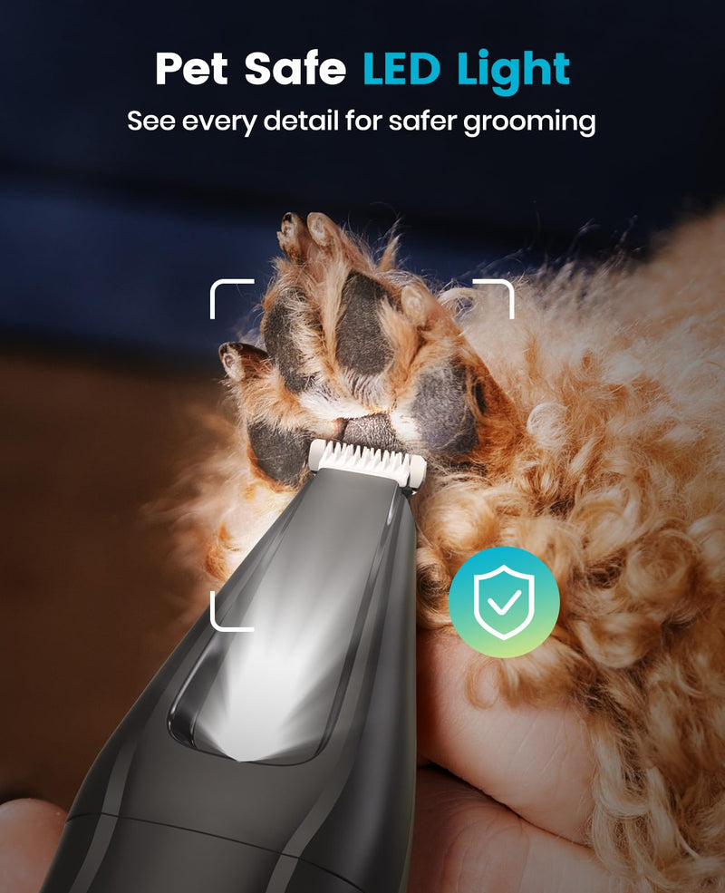 oneisall Dog Grooming Clippers & Paw Trimmer Kit 2-in-1,Pet Shaver with LED Light, Quiet Design for Dogs Cats,Cordless Dog Clippers for Full-Body Grooming and Safe Paw Care Blue 2-in-1