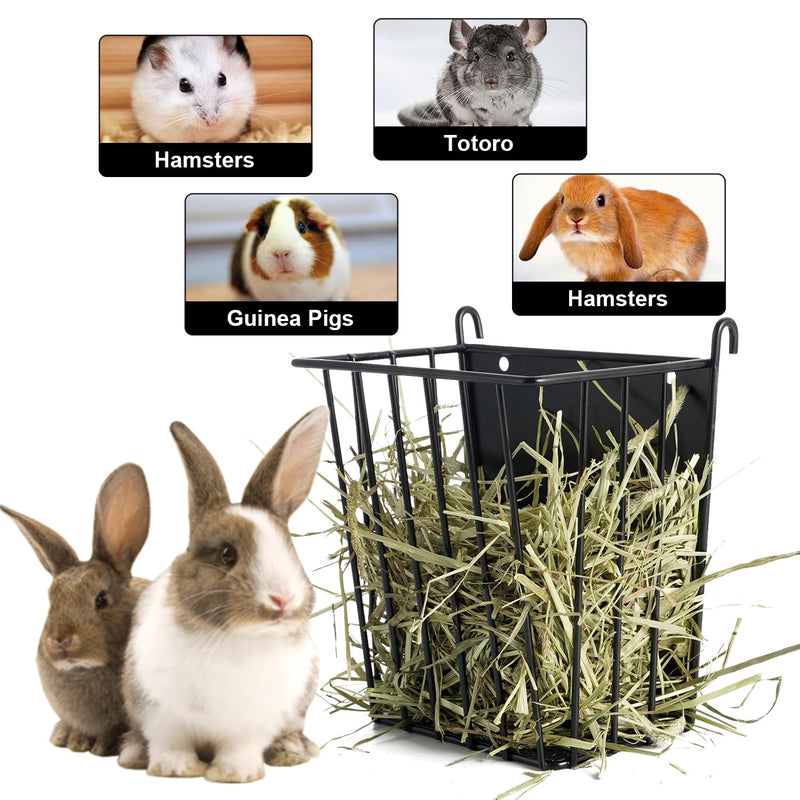 Upgrades Rabbit Hay Feeder - Guinea Pig Hay Feeder - Metal Frame Hay Rack with Adjustable Hook - Less Wasted - for Guinea Pigs - Chinchilla Bunny Cage Accessories - Bunny Feeder 1 Pack - PawsPlanet Australia