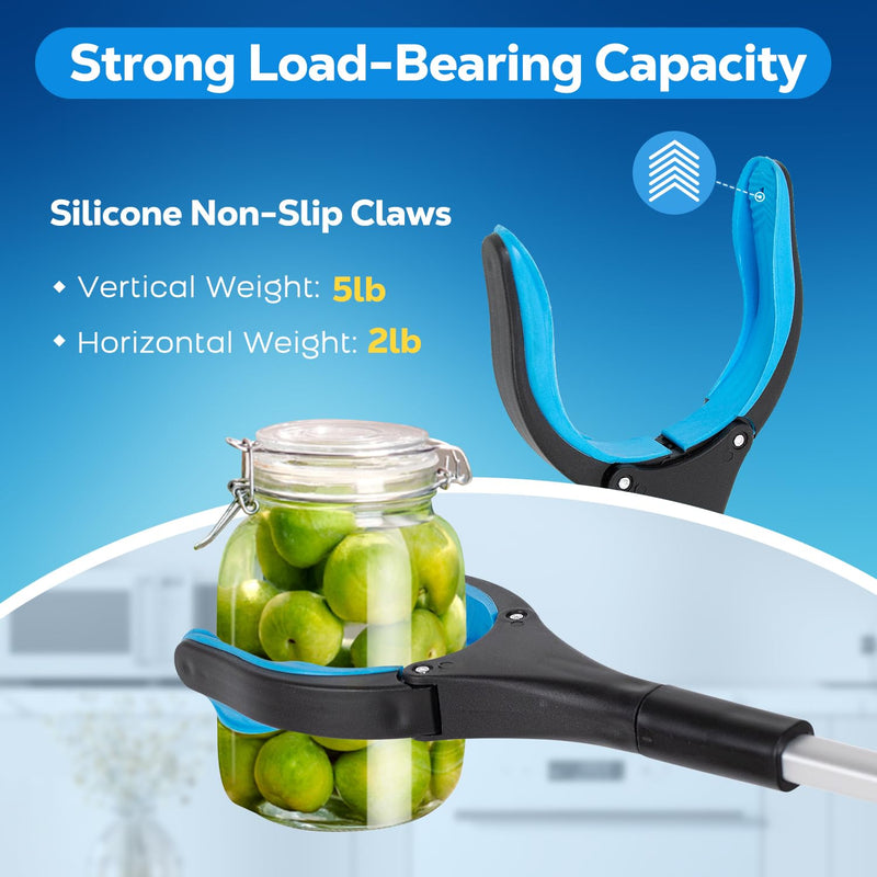 Grabber Reacher Tool - 43” Extra Long Foldable Gripper and Reaching Tool - Heavy Duty Pick Up Stick Grabbers for Seniors, Trash, Surgery Recovery Must Haves Gifts (Blue-43in) Blue-43in - PawsPlanet Australia