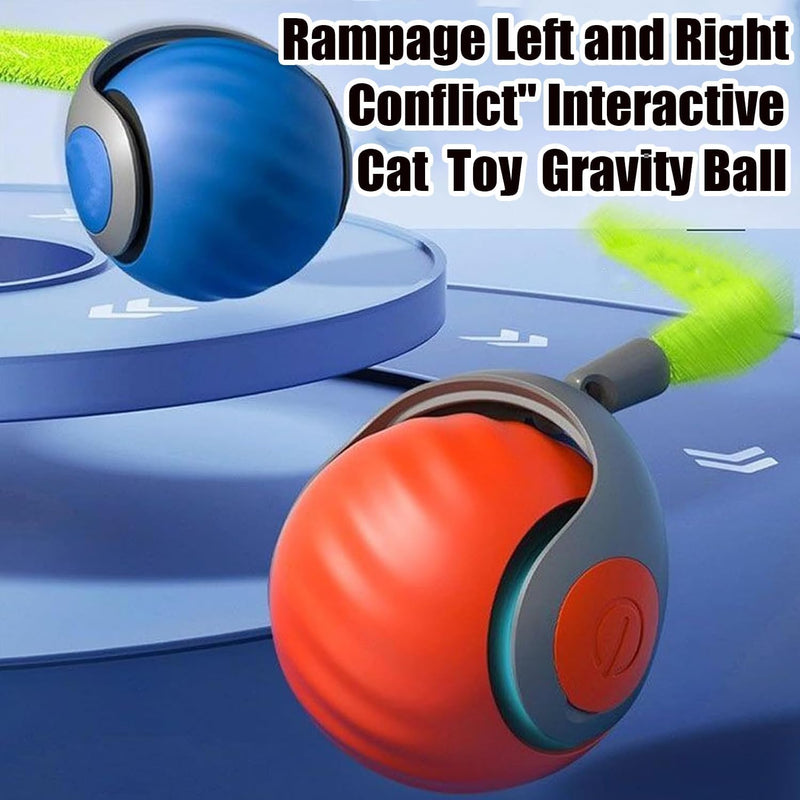 Speedy Tail 2.0, Speedy Tail Cat Toy, 2025 New Generation Interactive Cat Toy, Automatic Moving Cat Toy Ball with Tail, Smart Interactive Cat Toy Ball, Two Speed Adjustment (Orange + Blue) Orange + Blue - PawsPlanet Australia