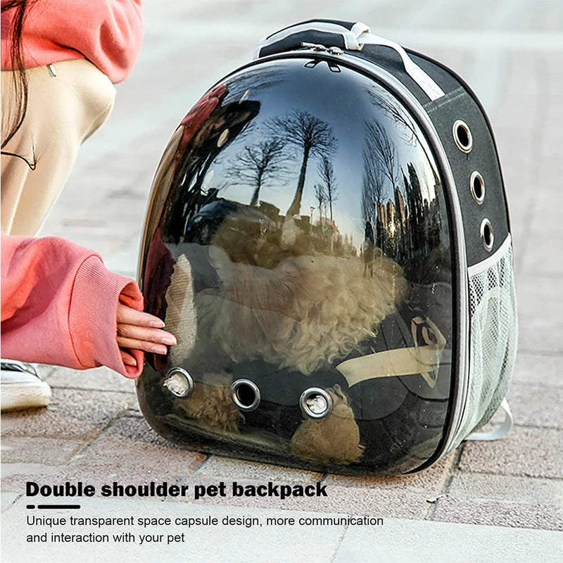 Animal Carrier Backpacks,Transparent Space Capsule Bubble Pet Backpack Bag for Small Dogs Cats Airline Approved Travel Carrier Black - PawsPlanet Australia