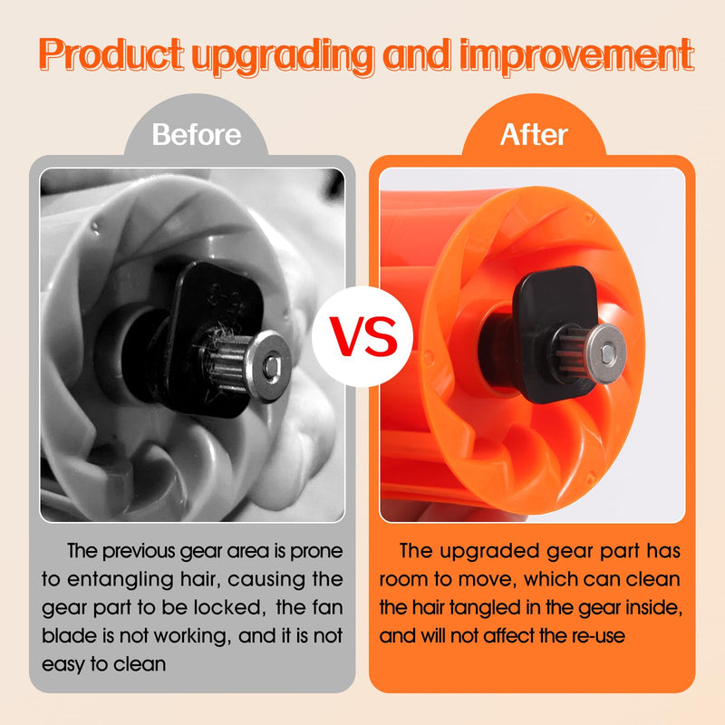 Upgraded Vacuum Pet Hair Power Brush Tool Attachment Compatible With Shark HV300 HV320 HV322 NV752 NV650 NV680 NV800 NV150 LA502 ZU560 ZU561 ZU60 AZ2001 HZ2002 UV725 Vacuum Replacement Parts Orange