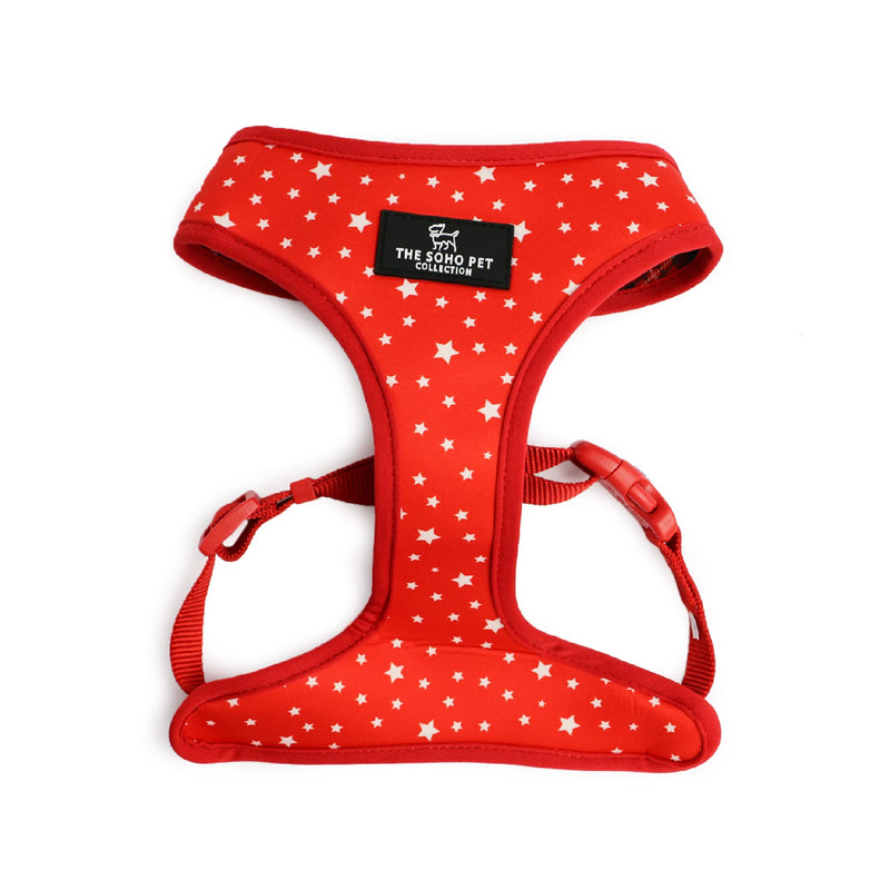 Ancol Reversible Dog Harness Tartan Star Patterned - Comfortable Weatherproof Pet Accessory - Lightweight Fashionable Puppy Outfit - L Tartan/Star Large