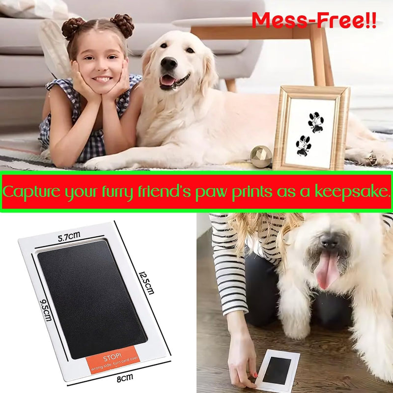 Inkless Paw Print Kit for Dogs & Cats, No Mess Paw Print Kit, Safe & Mess-Free Animal Paw Print Kit, Easy to Use Paw Print Ink Kit with 6 pcs Black Ink Pad, 1 pc Blue Ink Pad, & 20 pcs Imprint Cards - PawsPlanet Australia