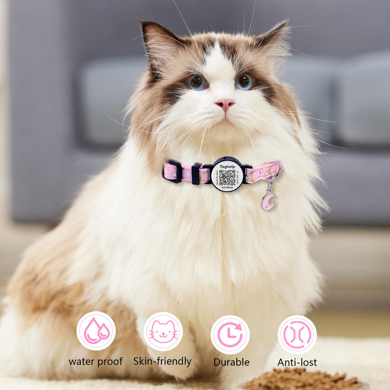 2PCS Breakaway Cat Collars with Moons Stars Cute Kitty Adjustable Safe Kitten Collars with Smart ID QR Code tag,Moon and Star Kitten Safety Collars for Boys & Girls(Black & Purple) Star & Moons - Black & Purple - PawsPlanet Australia