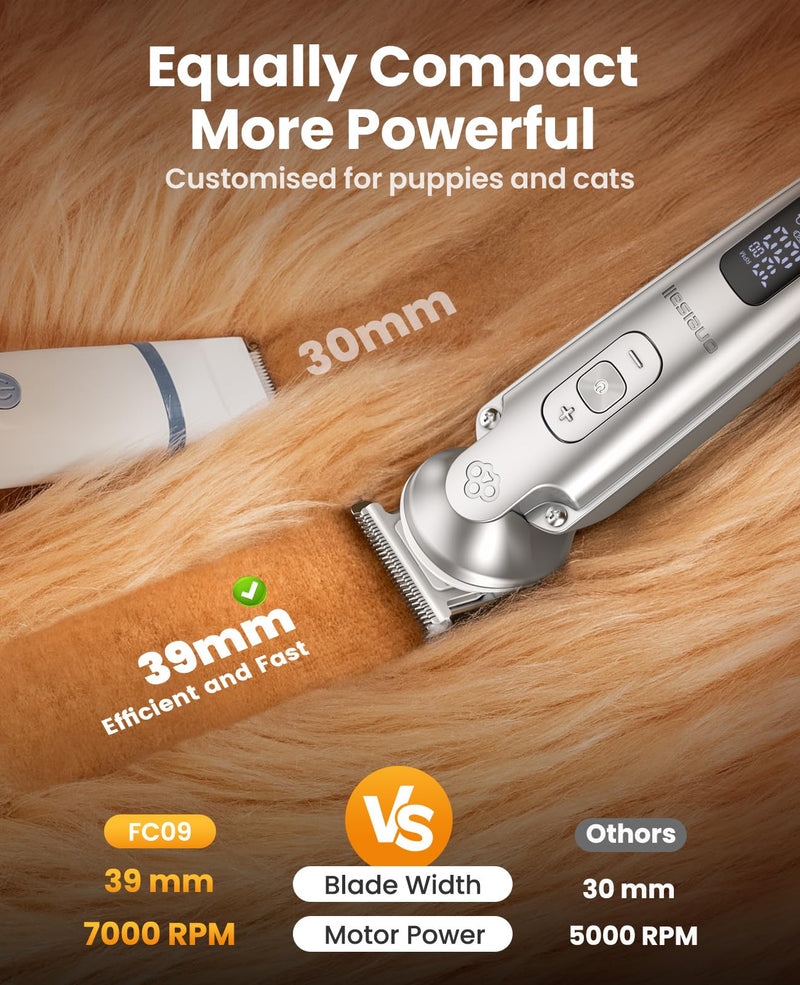 oneisall 4 in 1 Cat Grooming Kit Customised for Puppies and Cats, Cordless 3-Speed Dog/cat Clippers, Quite IPX7 Waterproof Dog Trimmer for Full-Body Grooming - PawsPlanet Australia