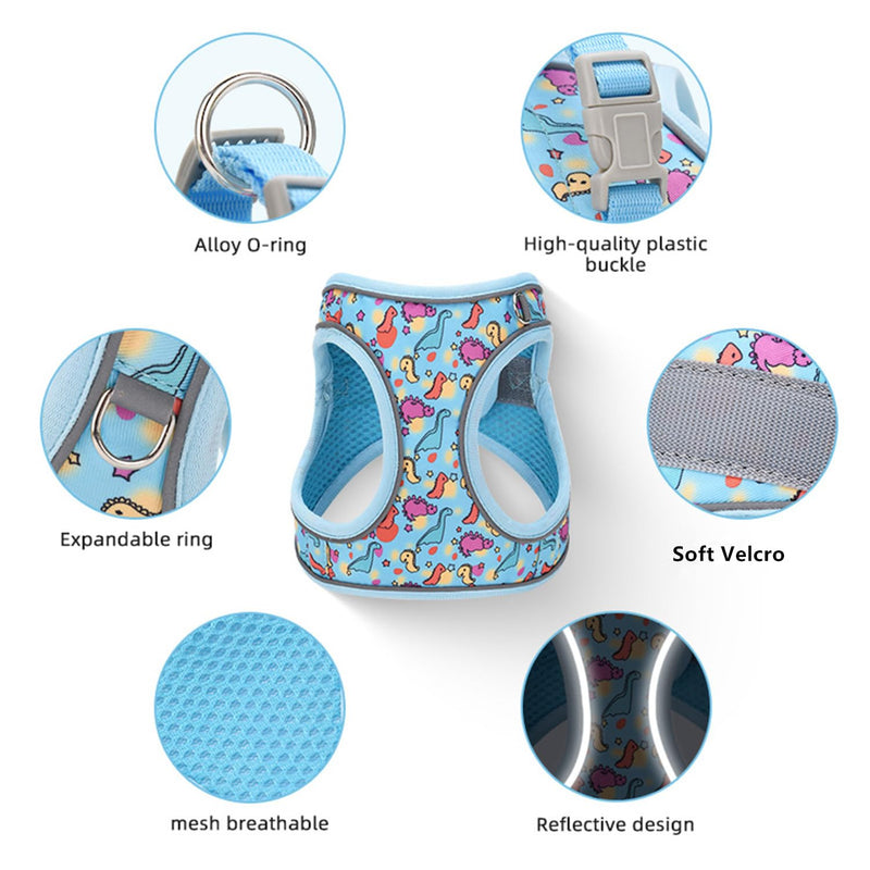 Step in Dog Harness No Pull Honeybee Adjustable Soft Mesh Padded Reflective Pet Vest Harness and Leash Set for Small Medium Dogs XS(neck:9.5"-10.5",chest:11.5"-13.5") Yellow - PawsPlanet Australia