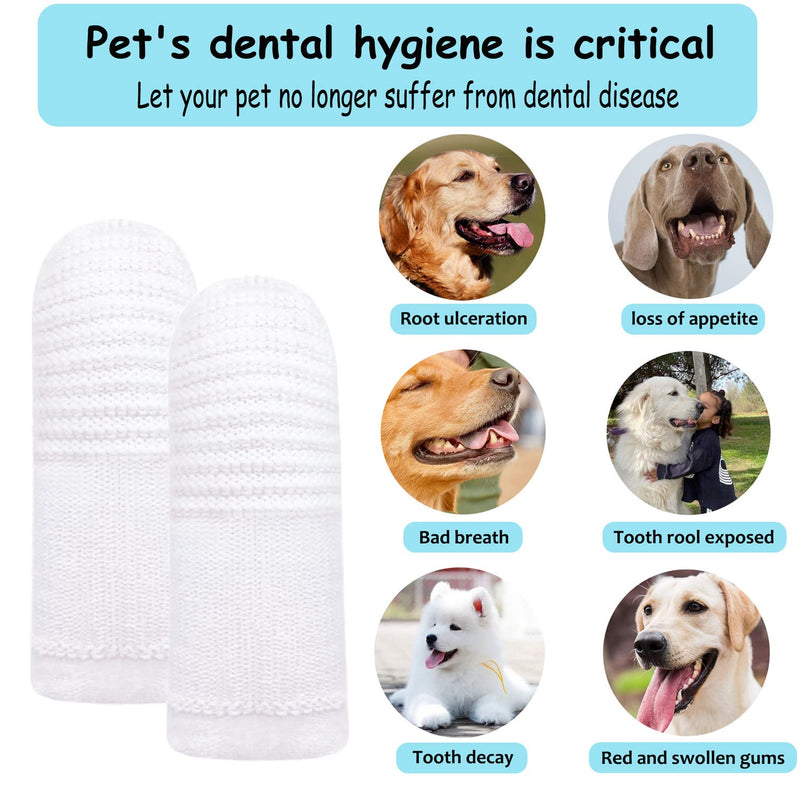 20 PCS Dog Toothbrush Pet Toothbrush Finger Toothbrush cat Toothbrush Washable & Comfortable & Durable 1 Set for 2 Fingers(20) 20