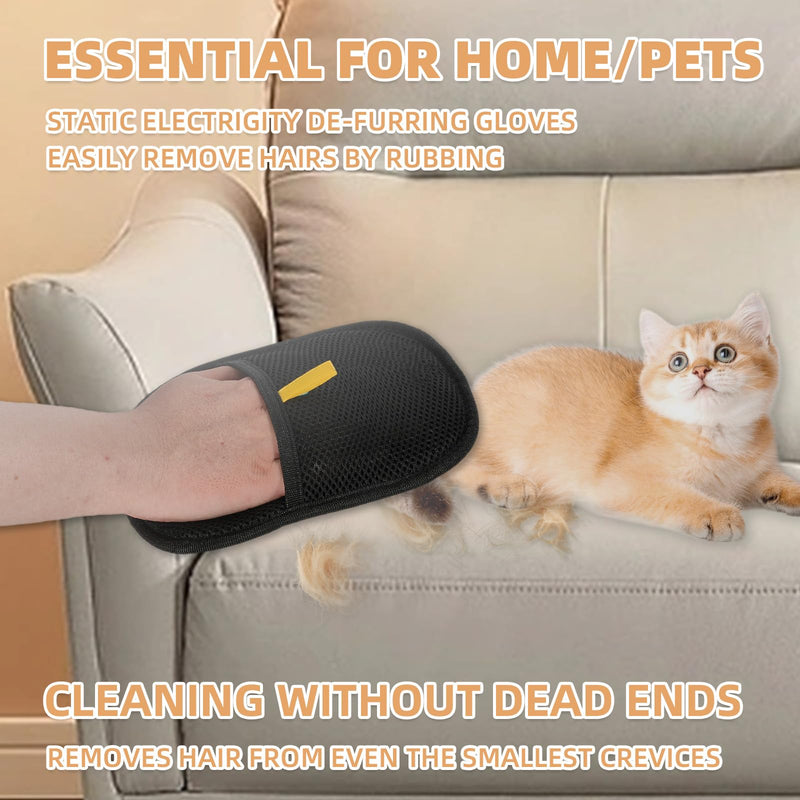 Pet Hair Remover Gloves for Cats & Dogs, Electrostatic Pet Hair Removal Gloves Brush for Pets Hair, Pet Hair Clean Up，Pet Hair Remover for Furniture - PawsPlanet Australia