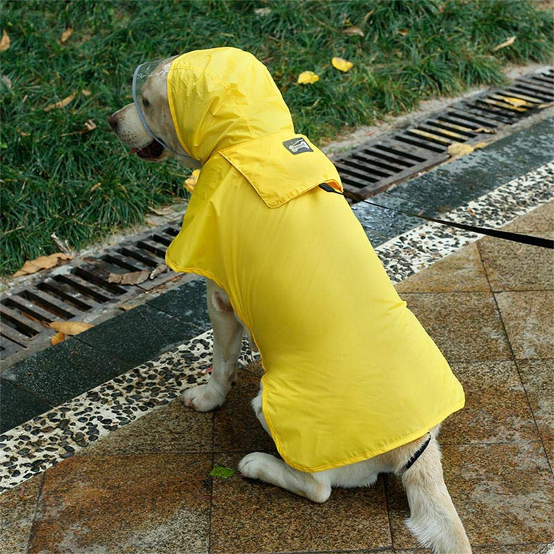 Pet Raincoat Packable Hooded Dog Rain Jacket Reflective Strips Lightweight Adjustable Poncho for Small Medium Large Dogs Yellow XS XS (Back:11 Inches)