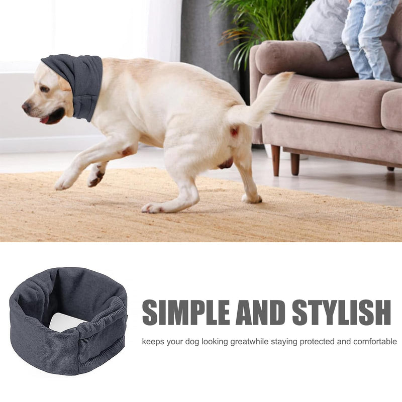 MADGININE Dog Ear Snood Ear Protectors for Dogs - Adjustable, Warm, Comfortable & Fashionable - Grey, Medium