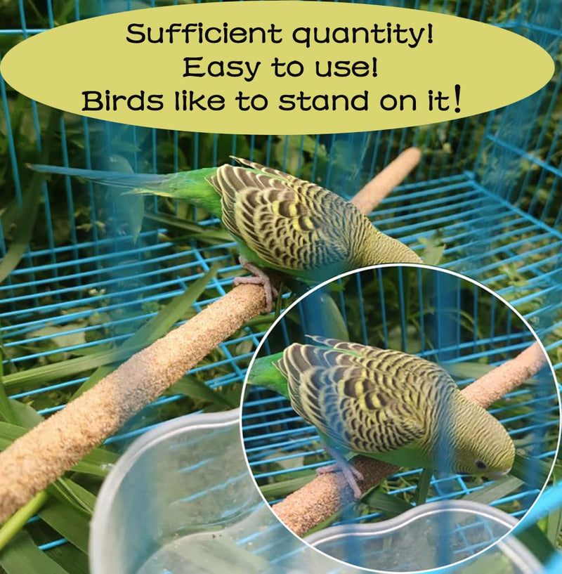 20Pcs Sand Perch Covers for Bird - Bird Perchs Covers 7.5" Long x 3/8" Diameter Bird perches for Parakeets, Lovebirds, Parrotlets, Canaries and Other Small Birds (Yellow, 20pcs 7.5" x 0.43") Yellow 20pcs 7.5" x 0.43"