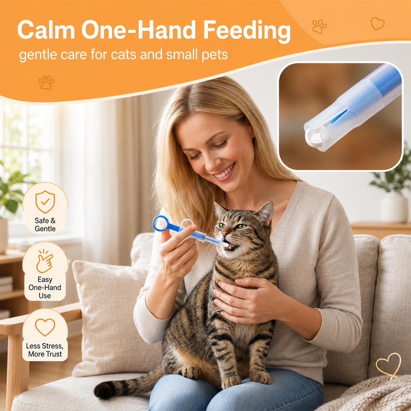 4-pack of tablet dispensers for cats, tablet dispenser for cats, an efficient aid for administering medication, suitable for cats, dogs, small animals and young animals