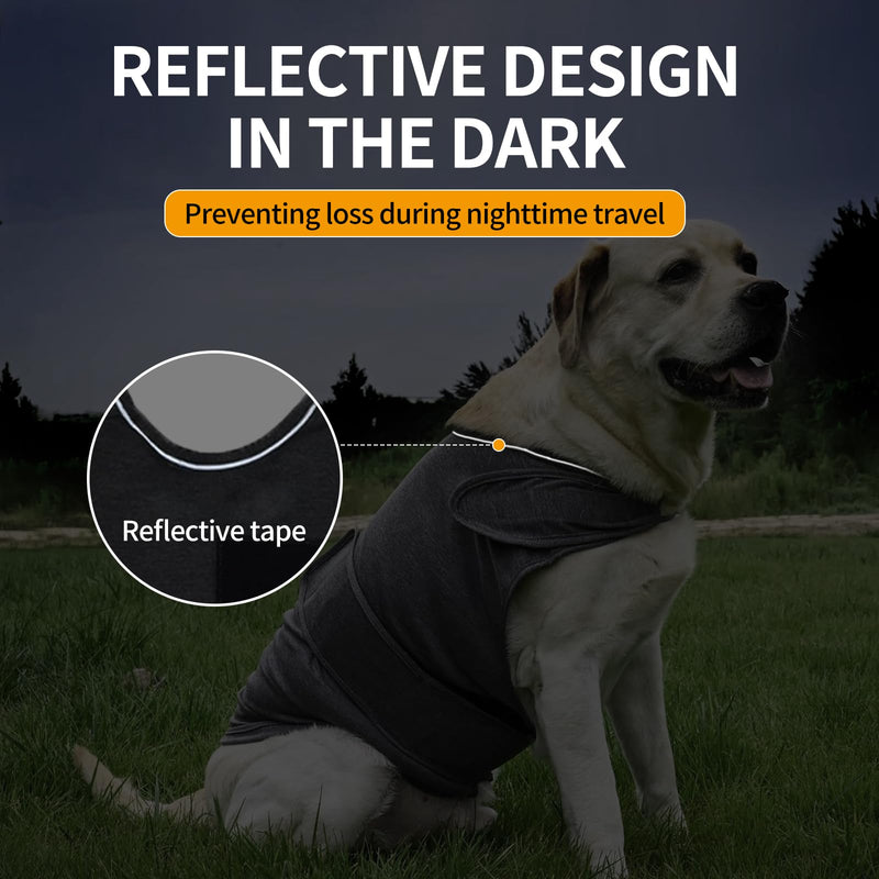 Skin-Friendly Dog Calming Shirt,for Thunderstorm,Travel, Fireworks,Vet Visits,Comfort Dog Anxiety Relief Coat,Keep Pet Calm,Separation Anxiety Relief for Dogs (Dark Gray, Large) Dark Gray - PawsPlanet Australia