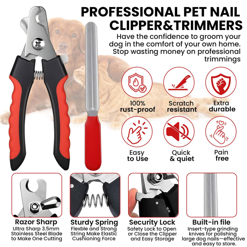Pet Hair Remover Glove - 4-in-1 Grooming Kit with Hair Removal Glove, Nail Clippers, Comb & File - Dog & Cat Grooming Tools for Furniture, Clothes & Fur” - PawsPlanet Australia