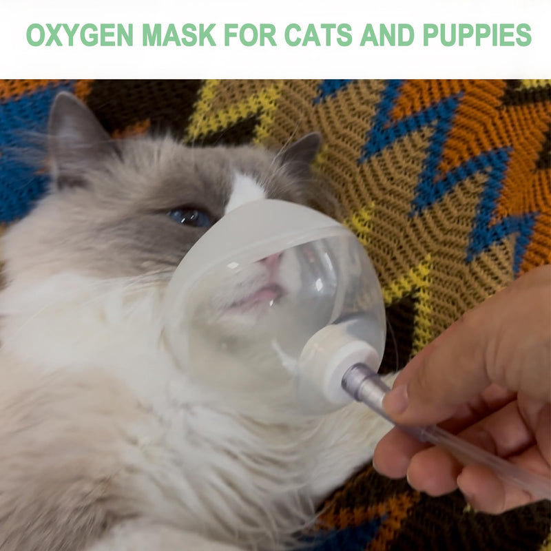 Cat Inhaler Mask, Oxygen Mask for Cats and Puppies, Pet Oxygen Mask and Tube, Suitable for Cats and Small Dogs (Equipment Not Included) （S） S - PawsPlanet Australia