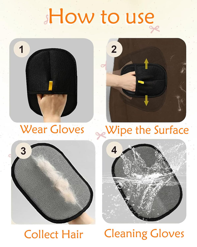 2PCS Pet Hair Removal Glove for Dogs & Cats, Magic Brush Gloves for Furniture & Clothing, Electrostatic Gloves for Pet Hair, Durable & Pet-Safe Design - PawsPlanet Australia