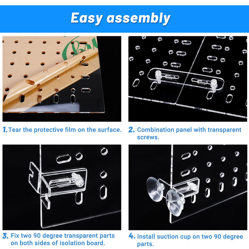 Fish Tank Divider 55 Gallon, Adjustable Aquarium Divider Kit with Suction Cups, Clear Fish Tank Divider Clips, Acrylic Fish Tank Isolation Board (fish tank divider 55 gallon) fish tank divider 55 gallon - PawsPlanet Australia